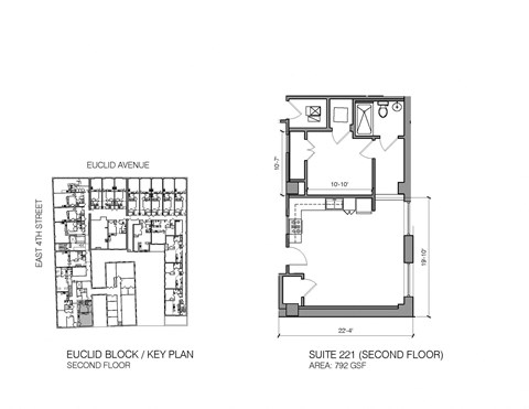 Floor plan for 1 bed, 1 bath, 1071 sqft